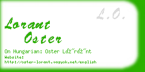 lorant oster business card